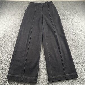 Eleventy Pants Womens 0 Gray Denim Relaxed Wide Leg Lined Cashmere Blend Italy
